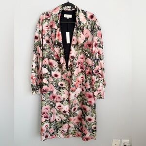 NWT! Fleur Du Mal Size M • Silk Poppy Trench Coat Open Jacket.